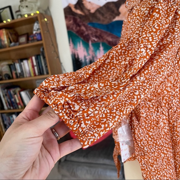 ✨NEW✨ Free People ✧ “Celia” Burnt Orange Tie-Hem Blouse - Picture 12 of 12